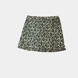 RipSkirt Hawaii Skirt Women X-Large Black Ivory Ikat Little Leg Pockets Stretch‎